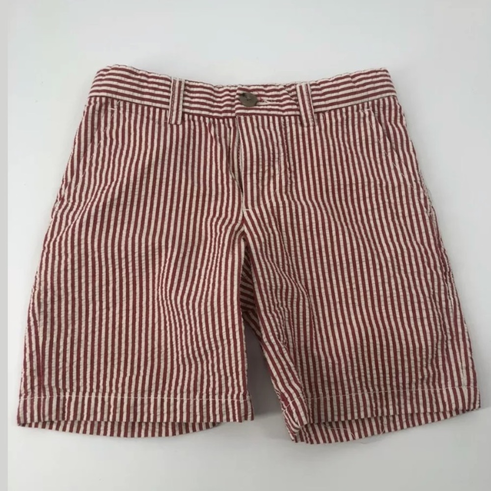 Ralph Lauren Boys Sz 4 Red White Seersucker Shorts